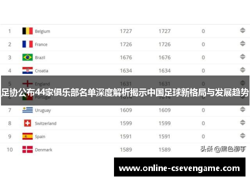 足协公布44家俱乐部名单深度解析揭示中国足球新格局与发展趋势